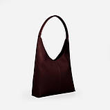 Класична жіноча сумка бордова містка сумка на плече велика сумка для документів вміщує А4 з екошкіри, фото 3