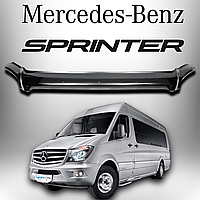 Дефлектор капота вітровик мухобійка кріплення для Мерседес Спрінтер Mercedes Sprinter W906 2006-2018 р чорний