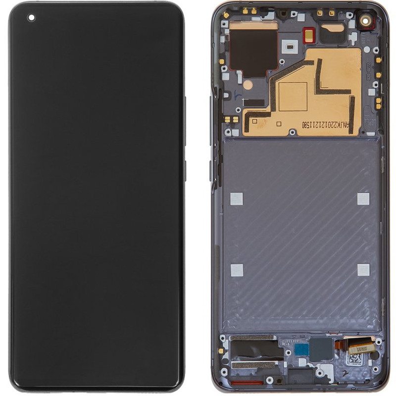 Дисплей Xiaomi Mi 11 у зборі із сенсором і рамкою Midnight Gray service orig
