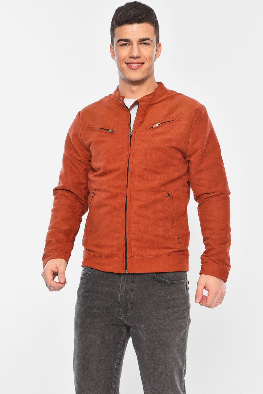 Бомбер чоловічий теракотовий замшевий 153600P, фото 1