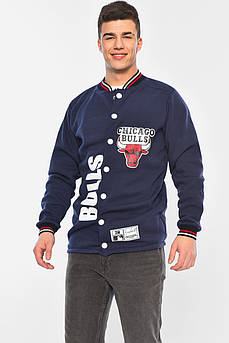 Бомбер чоловічий на флісе синього кольору р.M 166907M