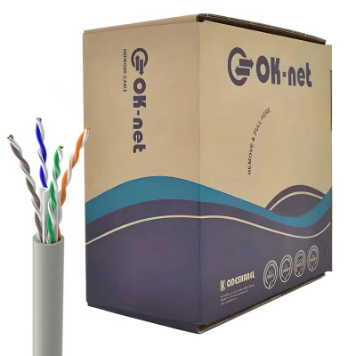 Кабель мережевий OK-Net UTP 305м Cat.6 4х2х0,54 Indoor (КПВ-ВП (250) 4х2х0,54), фото 1