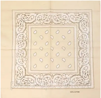 Бандана класична бавовна 55*55см Бандана-трансформер Косинка Хустка 100% cotton Бежевий
