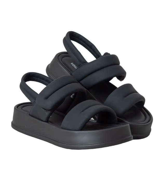 Жіночі шкіряні босоніжки, чорного кольору, фото 1