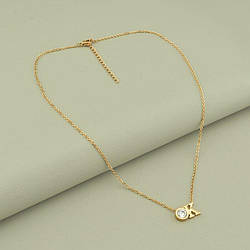 Підвіска Stainless Steel' Фіаніт 42 см (позолота 18к)