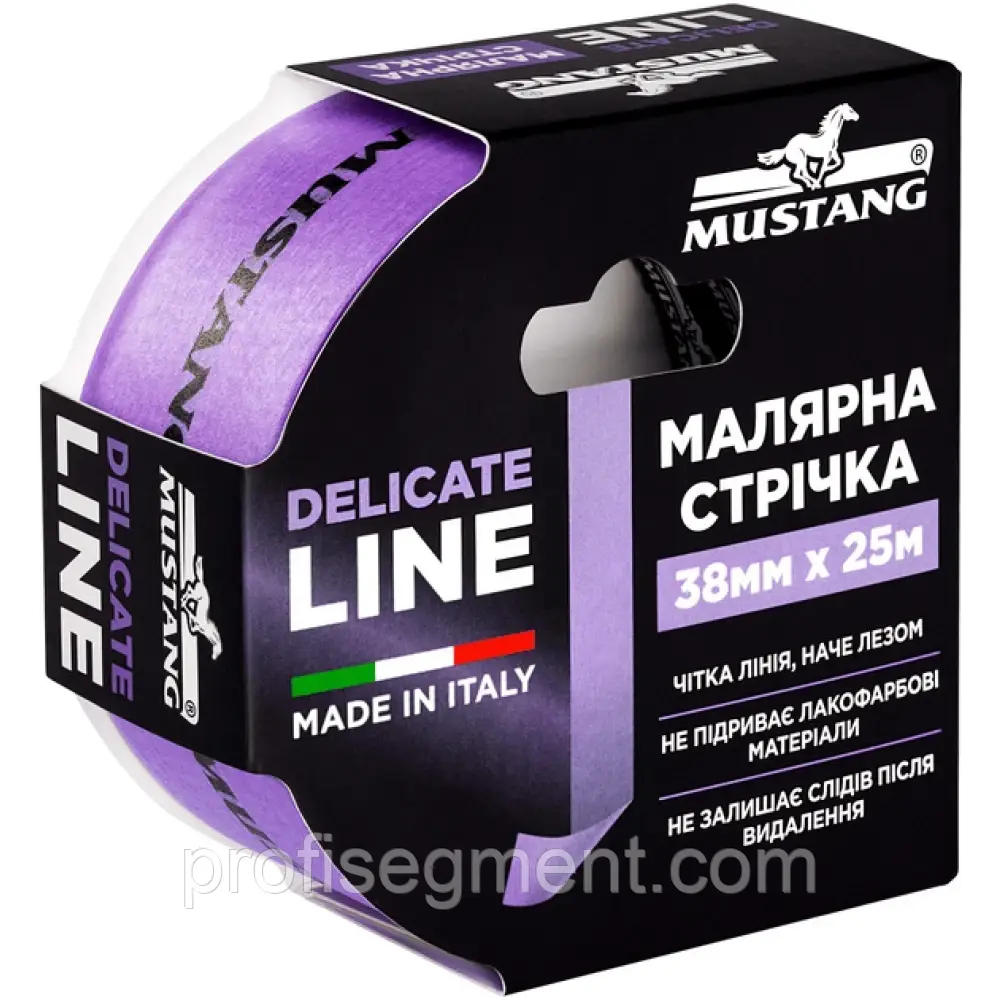 Малярна стрічка рисова MUSTANG DELICATE LINE фіолетова 38мм*25м