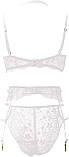 Жіноча білизна трусики, ліфчик, чоппер з ланцюжком, пояс з підтяжками у білому кольорі, фото 4