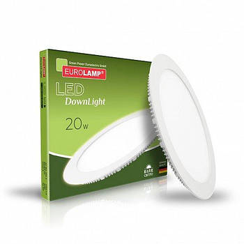 LED Світильник EUROLAMP круглий Downlight врізний 20W 4000K