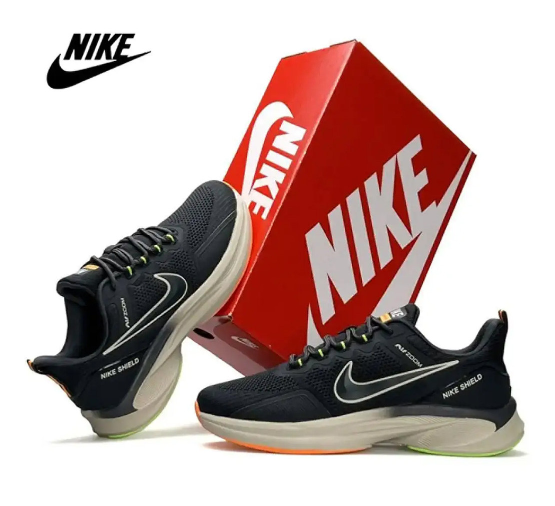 Чоловічі текстильні кросівки Nike Air Zoom Pegasus Grey Beige, кеди Найк сірі текстиль нейлон. Чоловіче взуття