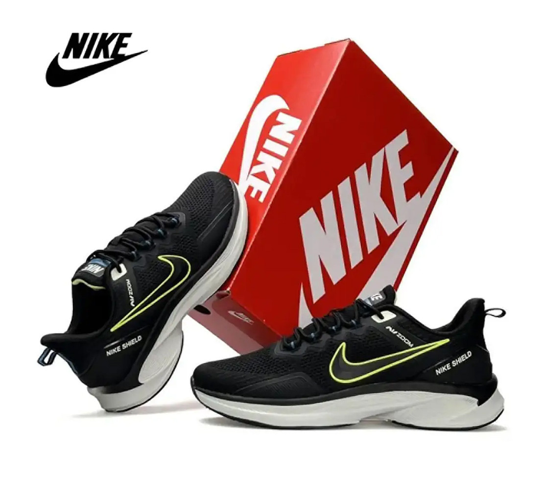 Чоловічі текстильні кросівки Nike Air Zoom Pegasus Black White, кеди Найк текстиль нейлон. Чоловіче взуття