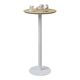 Стіл для кафе високий Соул бар / Soul bar d-60, H110см фанера/шпон, білий