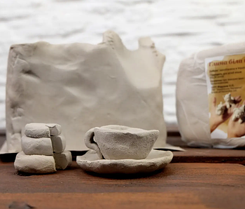 Глина керамічна для ліплення, натуральна біла глина для творчості, 8 кг (X-1809)