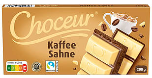 Шоколад Біло-Молочний Choceur Kaffee Sahne Кава Вершки 200 г Німеччина