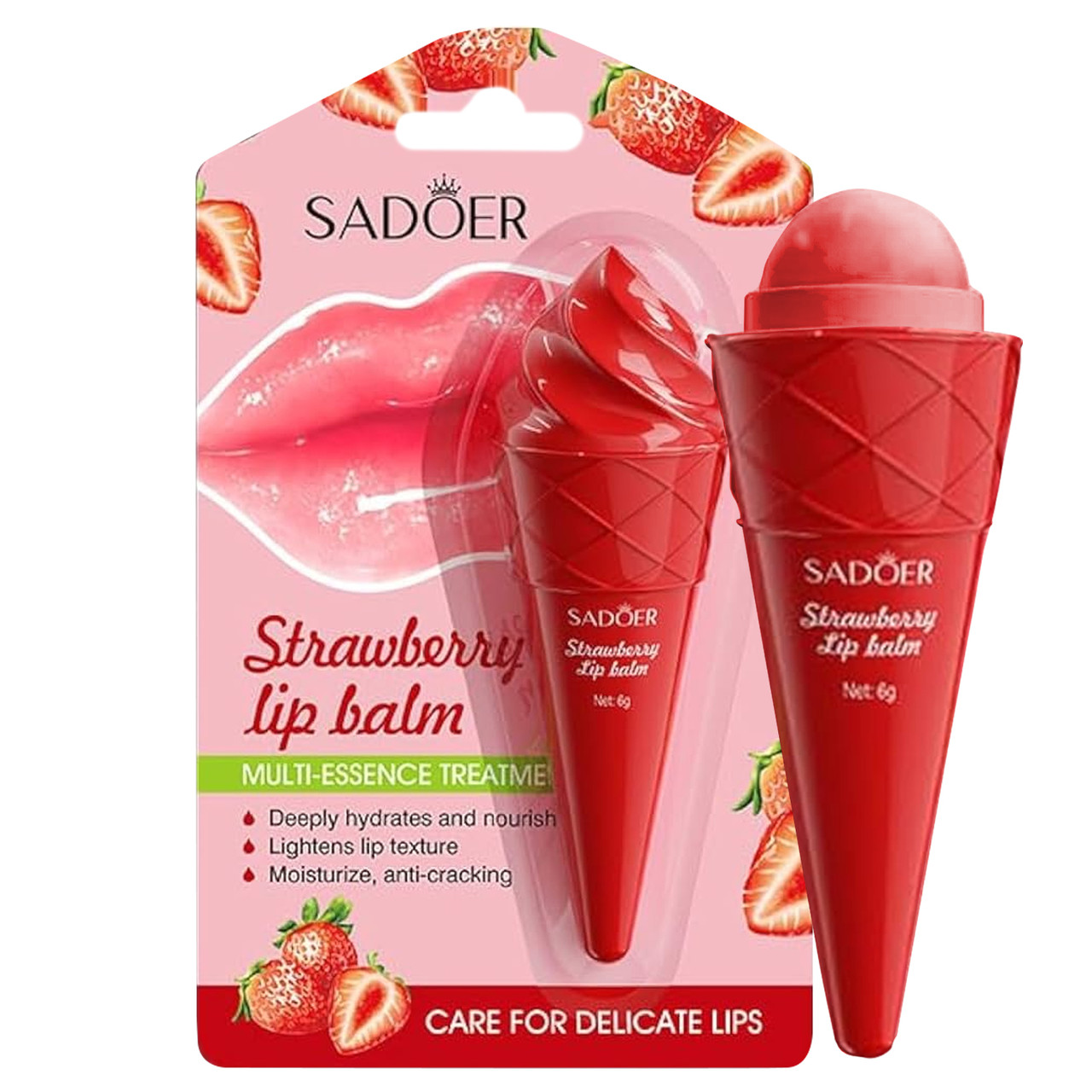 Бальзам для губ SADOER Strawberry зволожувальний 6 г