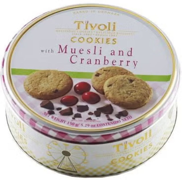 Печиво з Мюслями та Журавлиною Tivoli Muesli and Cranberry в з/б 150 г Данія, фото 1