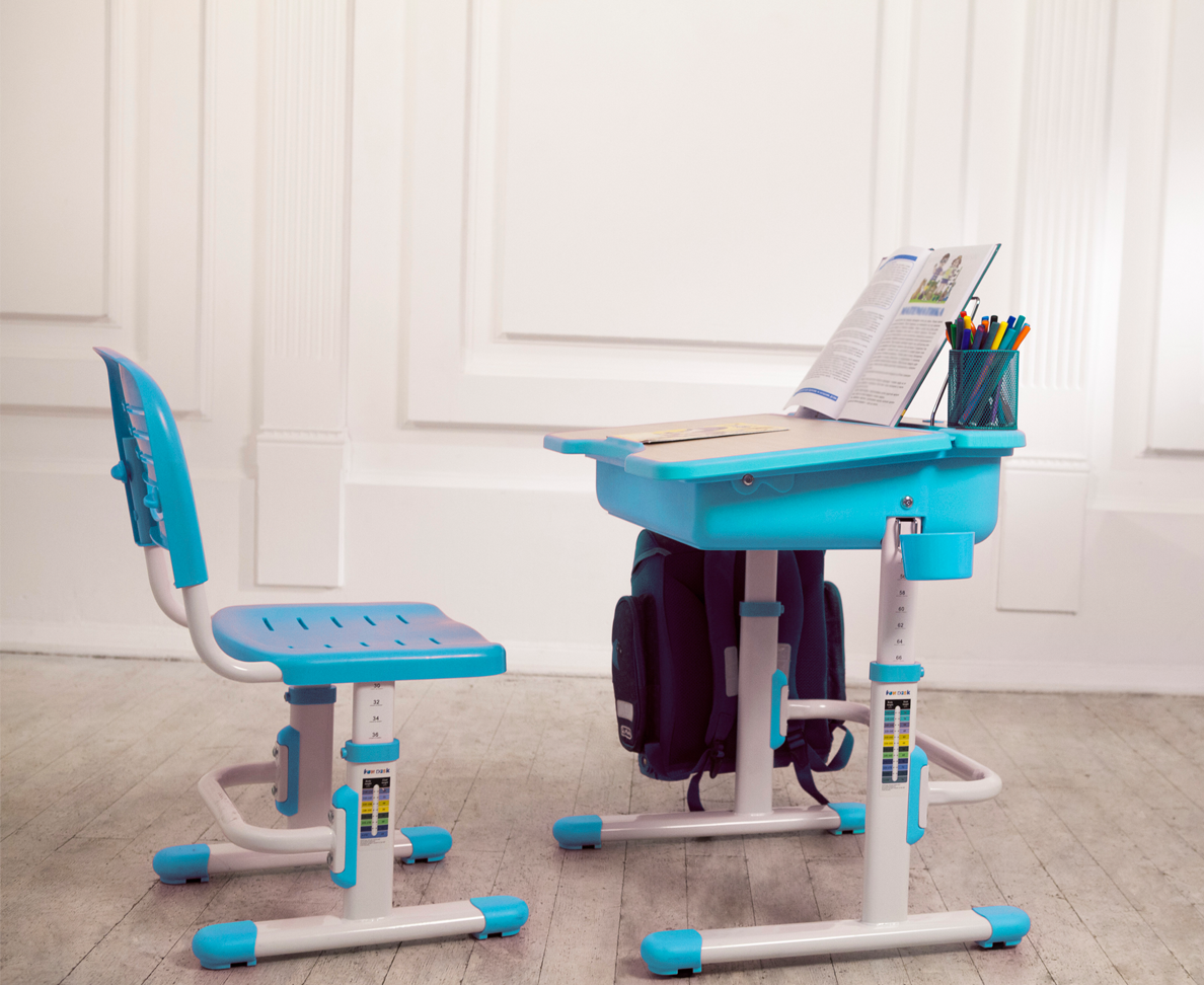 Комплект FunDesk Парта та стілець-трансформери Capri Blue, фото 1