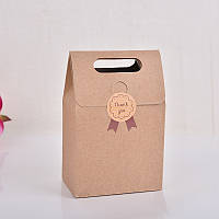 Пакет-коробка самозбірна крафт 19.5х13.5х8.0 см без наклейки