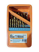 Набір свердел по металу Р6М5 титан 25 шт. 1.0 – 13.0 мм. металевий кейс