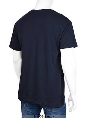Футболка чоловіча однотонна батал navy оптом (4XL-6XL) Україна N1003-131703, фото 3