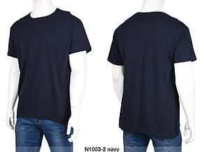 Футболка чоловіча однотонна батал navy оптом (4XL-6XL) Україна N1003-131703, фото 4