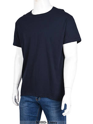 Футболка чоловіча однотонна батал navy оптом (4XL-6XL) Україна N1003-131703, фото 1