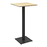 Стіл для кафе барний високий Тетра бар / Tetra bar 60 х 60 фанера/шпон, чорний, фото 2