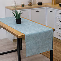Скатертина-доріжка (ранер) "Мармур бірюзовий" 180х47см