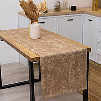 Скатертина-доріжка (ранер) "Мармур пісочний" 180х47см