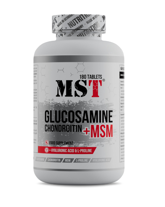 Глюкозамін, хондроїтин та МСМ Glucosamine Chondroitin + MSM MST 180 таблеток