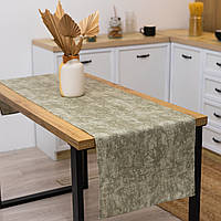 Скатертина-доріжка (ранер) "Мармур фісташковий" 180х47см