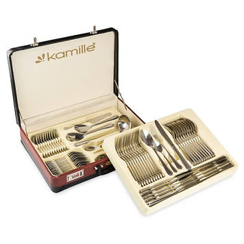 Набір столових приладів 72 предметів із нержавіючої сталі Kamille KM-5216 у футлярі