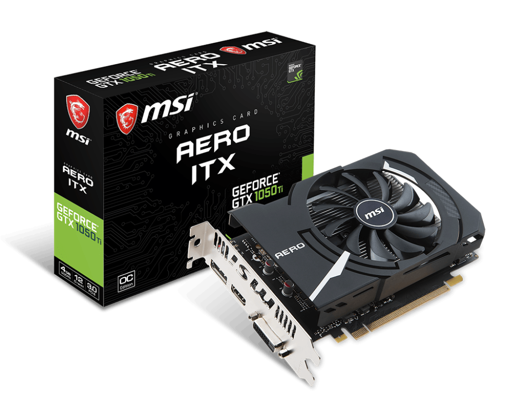 Відеокарта GeForce GTX 1050 Ti 4GB MSI Aero ITX (GTX 1050 Ti AERO ITX 4G OCV1) Б/В