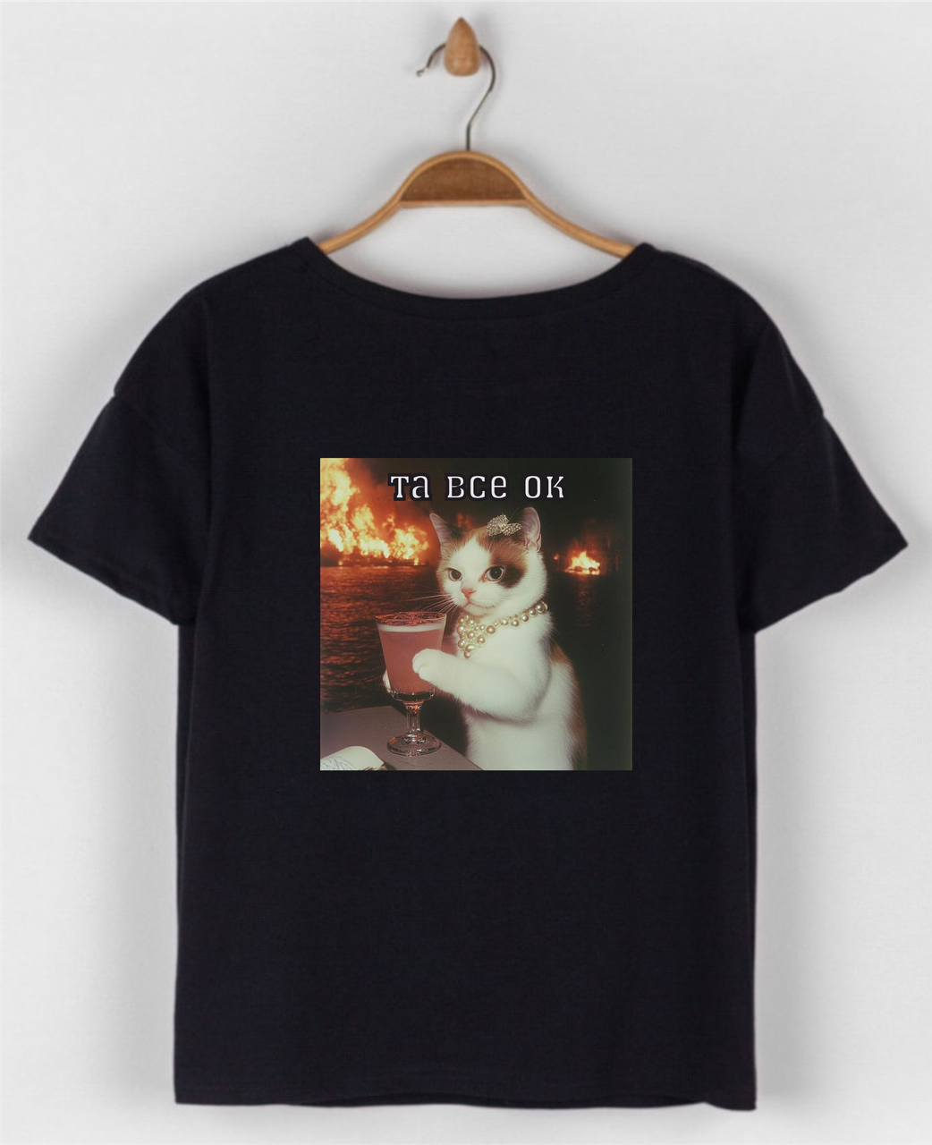 Жіноча модна футболка з молодіжним принтом Та все ок,якісний бавовняний одяг розмір S, фото 1