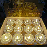 Комплект декоративних LED-свічок «Лампадка» flameless tealight 12 шт.