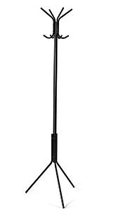 Вішалка кактус для одягу з гачками, метал, колір чорний (49х49х174см)