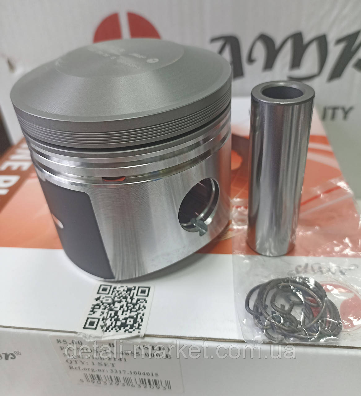 Поршни и пальцы поршневые Москвич двигатель 3317 D 85 AMP ( Польша ) . 93 бензин