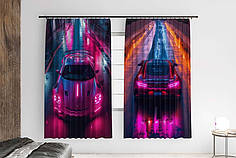 Штори з принтом «Машина з рожевими фарами. A car with pink headlights»