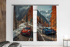 Штори з принтом «Машини у горах. Cars in the mountains»