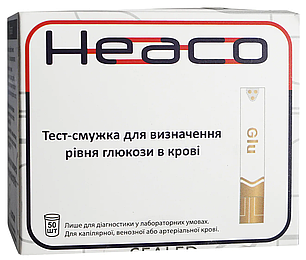 Тест смужки до глюкометра Heaco Gold AQ Plus (50 шт.), фото 1