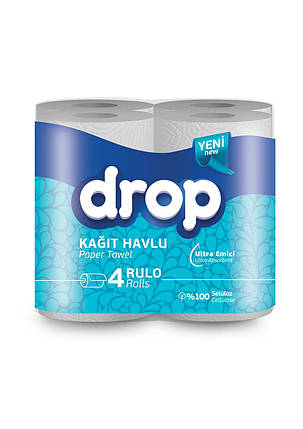 Паперовий рушник DROP 4рул/пач 2-шаровий, фото 1
