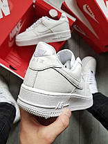 Жіночі кросівки Nike Air Force 1 Low White Clasic Взуття Найк Аїр Форс білі демісезон шкіра унісекс, фото 3