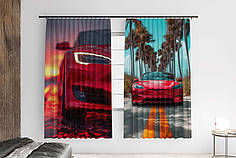 Штори з принтом «Тесла у Лос-Анджелесі. Tesla in Los Angeles»