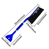 Щітка скребок 2в1 для видалення снігу і льоду автомобільна ,Щітка для машини для очищення вікон синя, фото 4