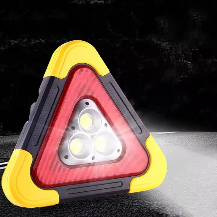 Трикутник знак «Аварійна зупинка» в авто, акумуляторний із сонячною батареєю17,5х19,5х5,5 см