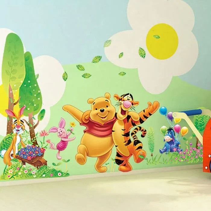 Наклейка вінілова Мультяшні тварини «Winnie the Pooh», для дитячої кімнати вінілові шпалери 60х90 см, фото 1