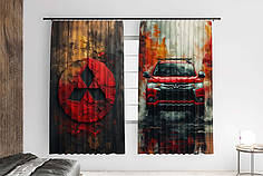Штори з принтом «Червоний Мітсубісі. Red Mitsubishi»