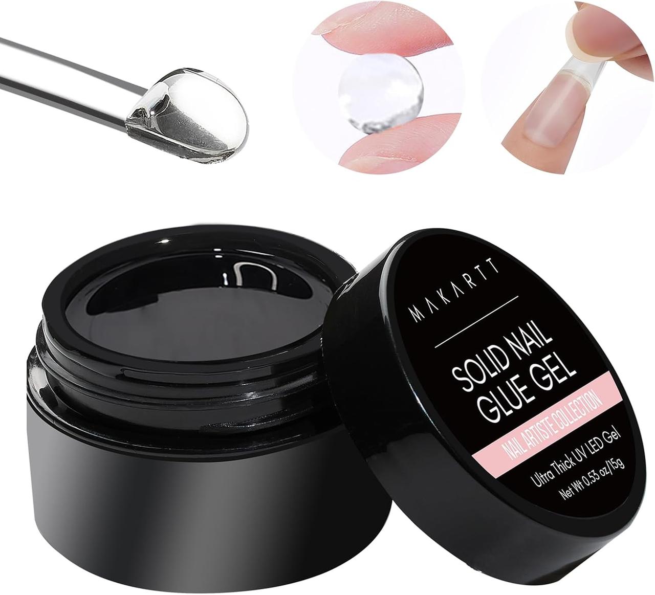 Makartt Solid Nail Glue Gel, Nail Tips Glue Gel, Nail Rhinestone Glue Gel, False Nail Glue, Strong Nail Glue д