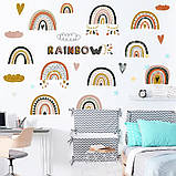 Набір наліпок «Веселки» вінілові для дитячої кімнати на стіну для хлопчиків і дівчаток 30х80 см, фото 3