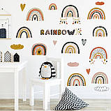 Набір наліпок «Веселки» вінілові для дитячої кімнати на стіну для хлопчиків і дівчаток 30х80 см, фото 5