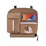 Дитячий автомобільний органайзер, накидка на сидіння, органайзер в машину, коричневий колір, фото 3